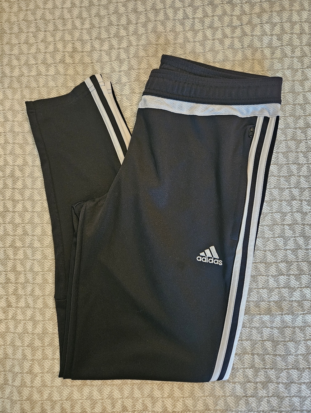 TWO Pairs adidas Black Athletic Joggers with White and Purple Trim - Picture 4 of 13